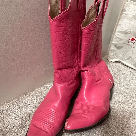 Double D Ranch Pink Heeled Boots - Picture 2 of 6